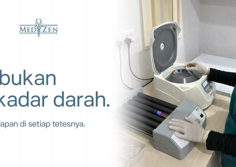 Proses pengecekan test darah MCU di Medizen Clinic dengan alat modern dan tenaga medis profesional