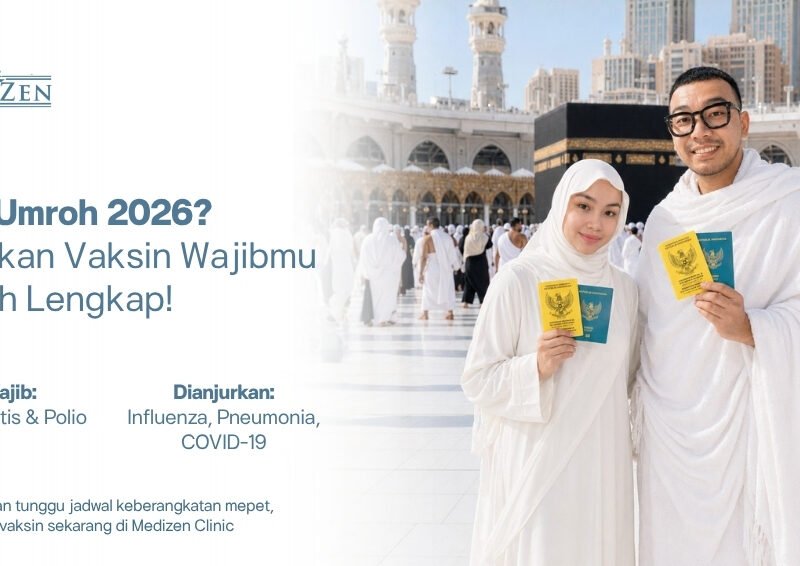 Dokter Medizen menyuntikkan vaksin umroh wajib 2026 kepada pasien di klinik premium Jakarta Selatan