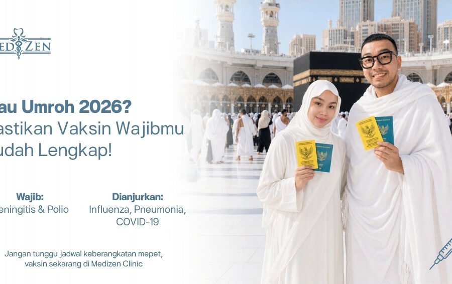 Dokter Medizen menyuntikkan vaksin umroh wajib 2026 kepada pasien di klinik premium Jakarta Selatan
