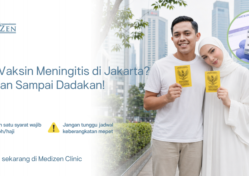 Dokter Medizen memberikan vaksin meningitis kepada pasien di klinik premium Jakarta Selatan dengan sertifikat e-ICV resmi
