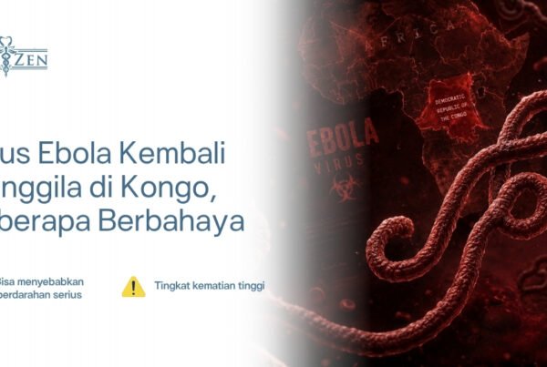 Ilustrasi virus Ebola — struktur filovirus penyebab penyakit virus Ebola yang mematikan — Medizen Clinic Jakarta Selatan