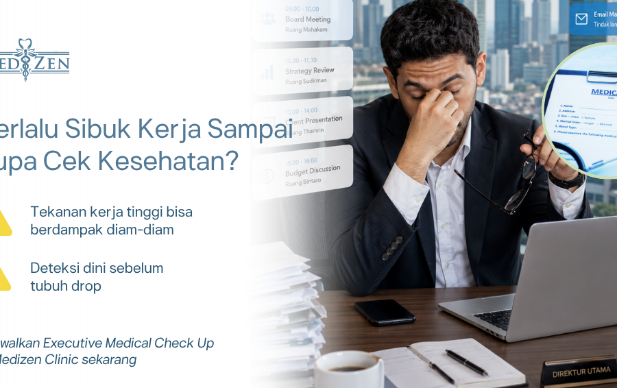 Dokter Medizen mendiskusikan hasil MCU eksekutif Jakarta dengan pasien di klinik premium Jakarta Selatan — private, personal, dan profesional